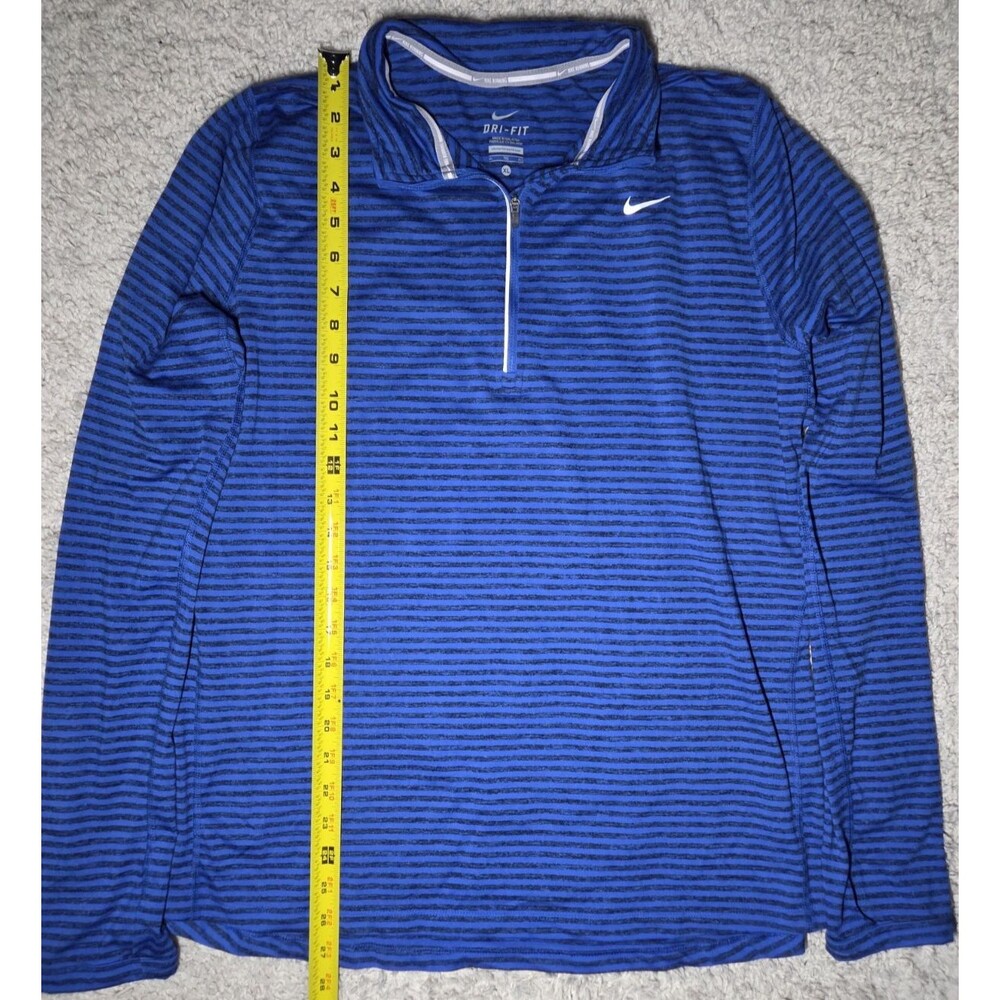 Nike Dri-FIT Pullover Women’s XL Blue Stripe Half Zip Athletic Top